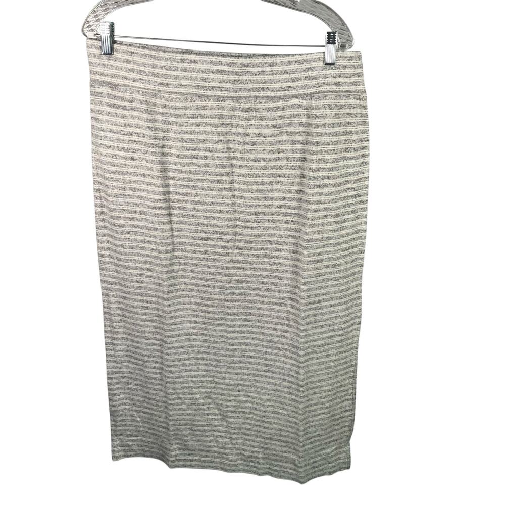 Lou & Grey Striped Midi Skirt in Gray and White